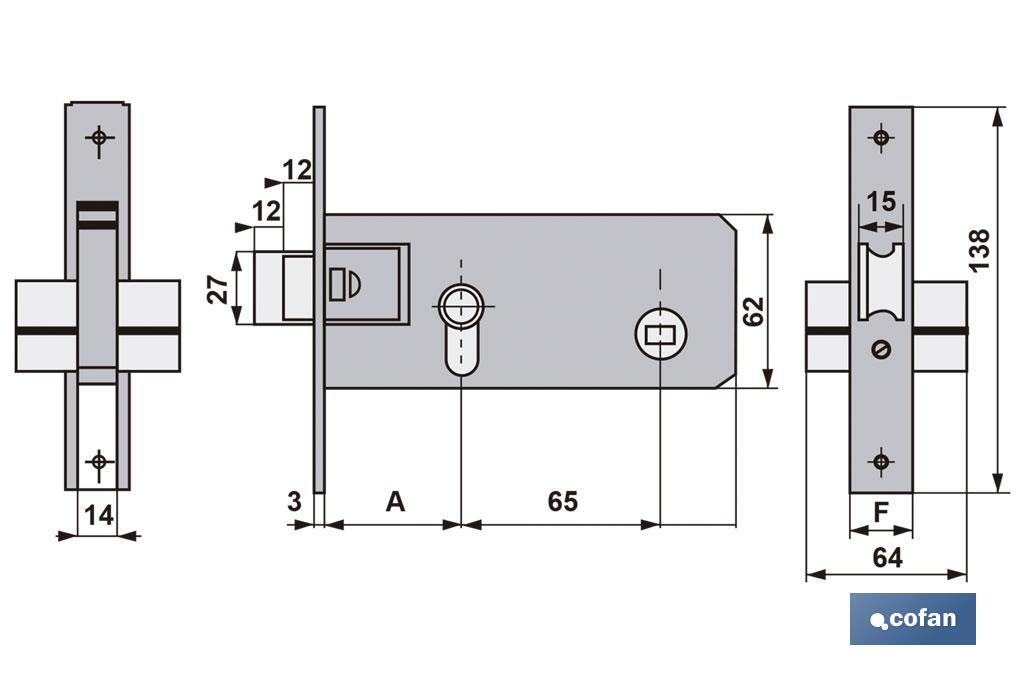 FECHADURA PARA PORTA DE ALUMÍNIO FECHADURA/BATENTE - Cofan